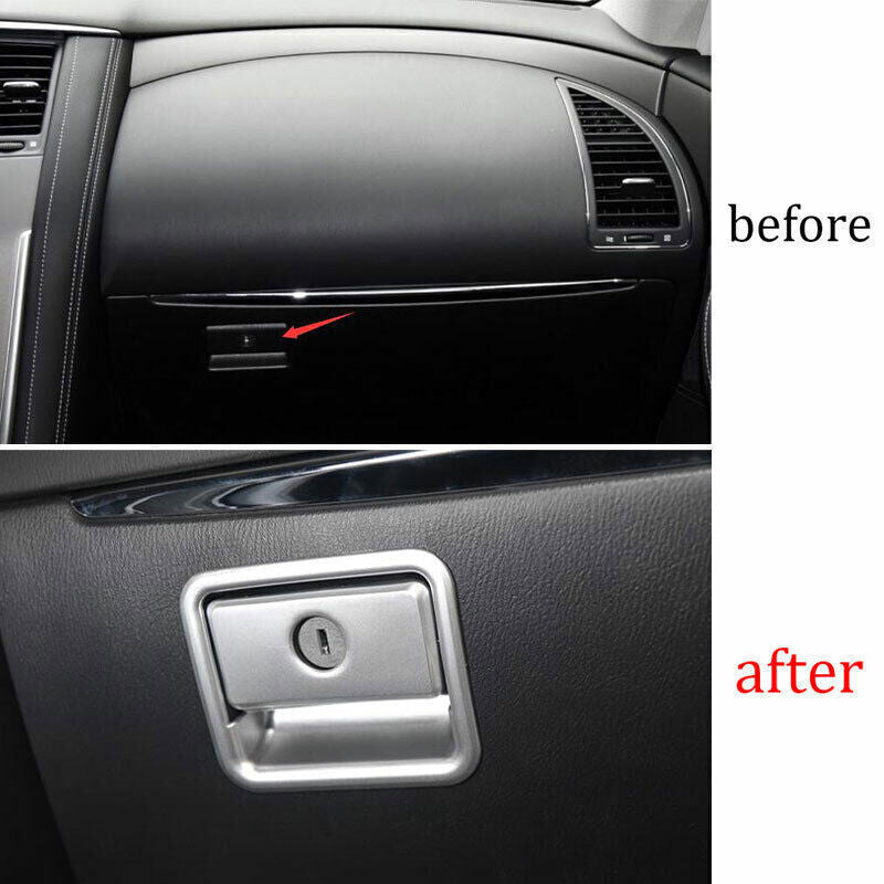 for Co -Pilot Storage Box Handle Sticker for Nissan Armada Y62 2017-2020 Matte Silver