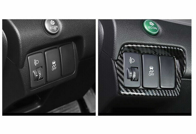 Headlight Button Frame Button Trim 1 for Honda CRV CR-V 2012-2016 Carbon Fiber