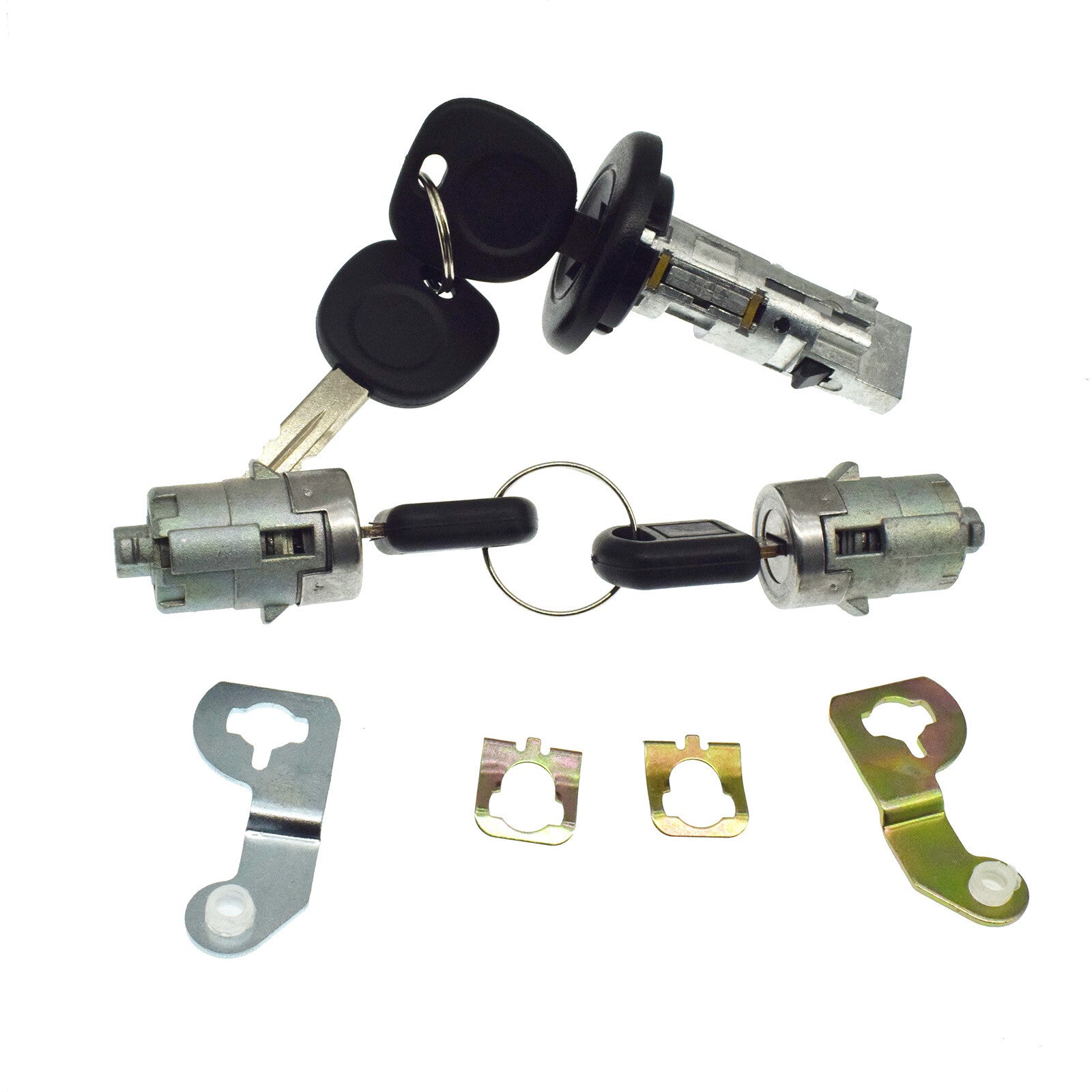 Ignition lock cylinder, key, and clip kit for Chevrolet for GMC Silverado Tahoe