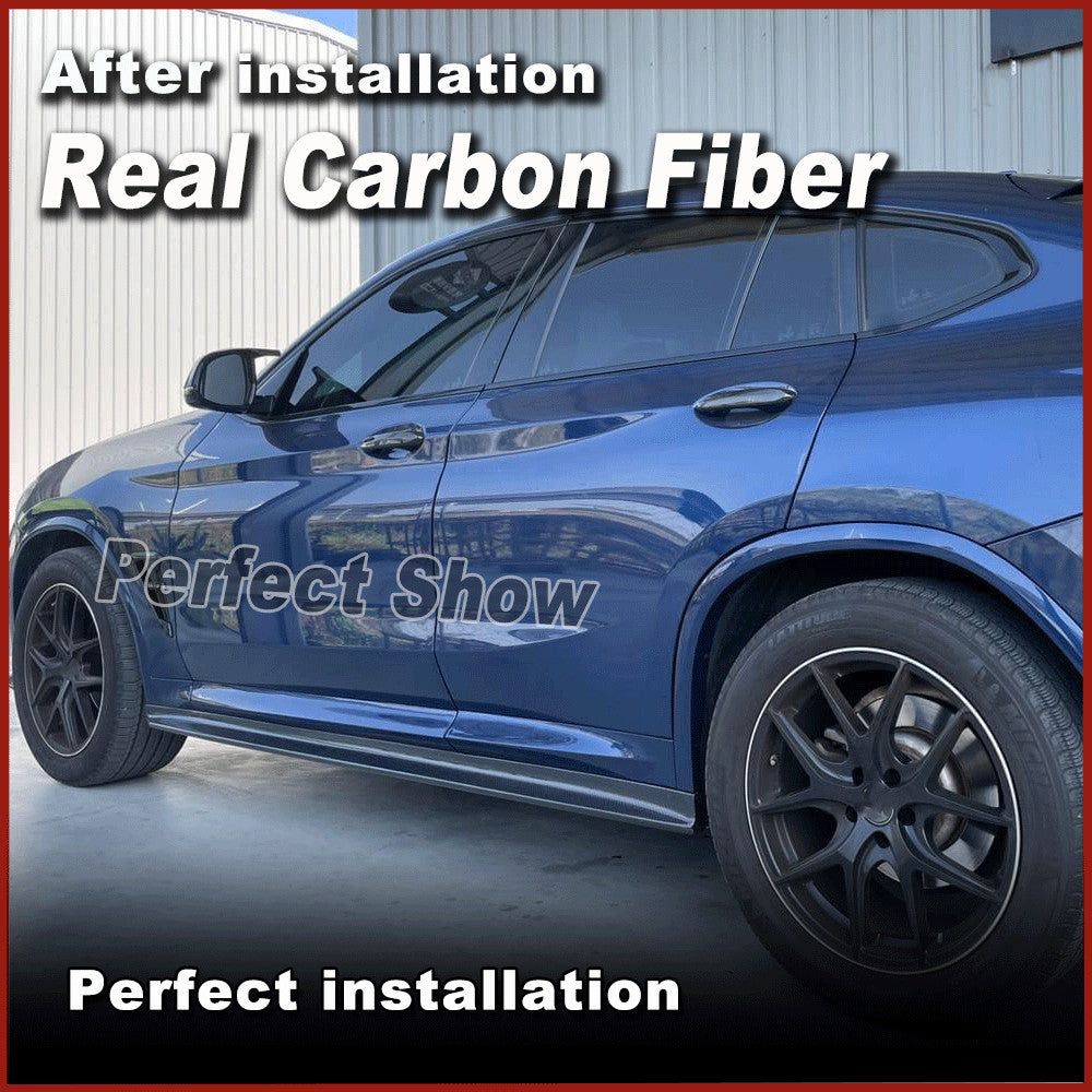 for BMW X3M F97 X4M F98 2019-2021 REAL CARBON Side Skirt Extension Lip Spoiler