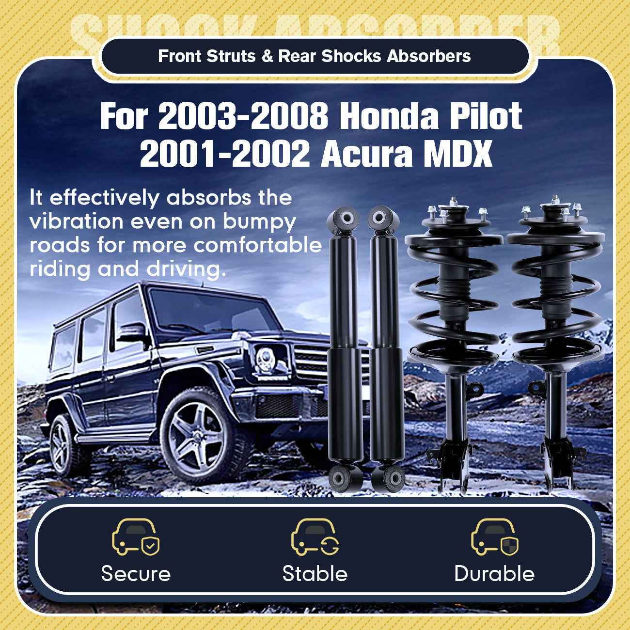 4 Front Struts Rear Shocks Absorbers Set For 03-08 for Honda Pilot 01-02 for Acura SY
