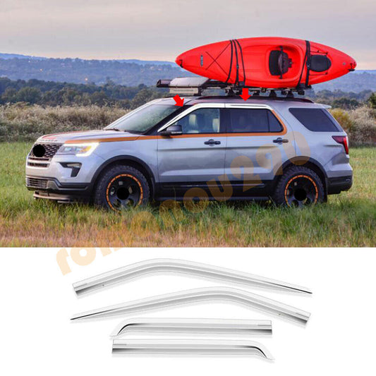2014-2019 for Ford Explorer Chrome Window Visor Vent Shades Sun Rain Guard Cover