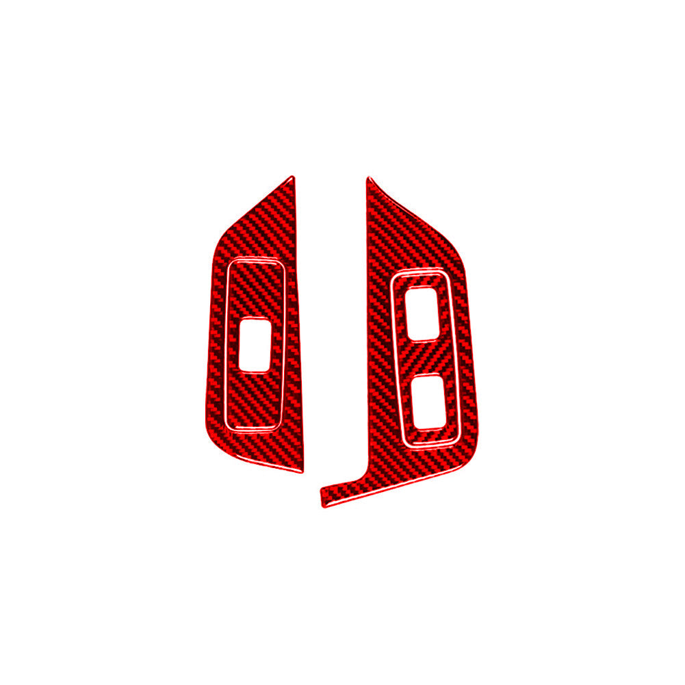 Red 4Pcs for Seat Heating Button Trim Cover Carbon Fiber for Nissan Quest 2004-2006