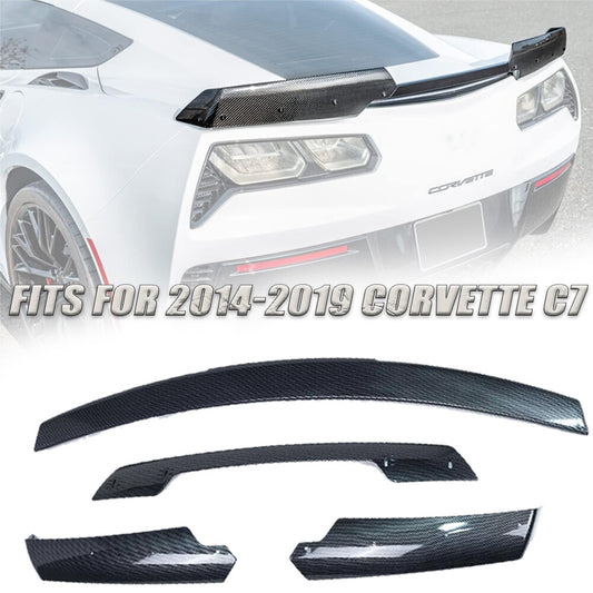 Carbon Style Z06 Stage 3 Rear Trunk Lip Wing Spoiler For 14-19 for Corvette C7