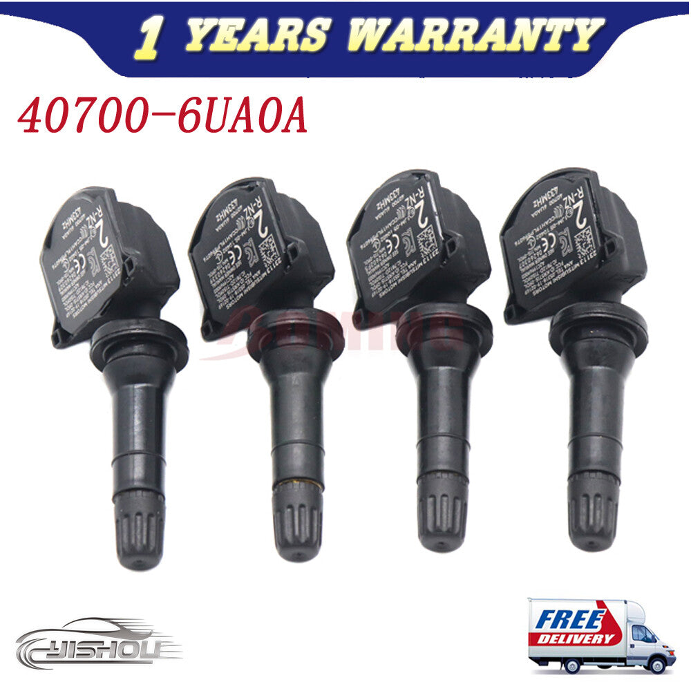 4pcs x 40700-6UA0A New TIRE PRESSURE SENSOR MONITOR for Nissan TPMS 433MHz