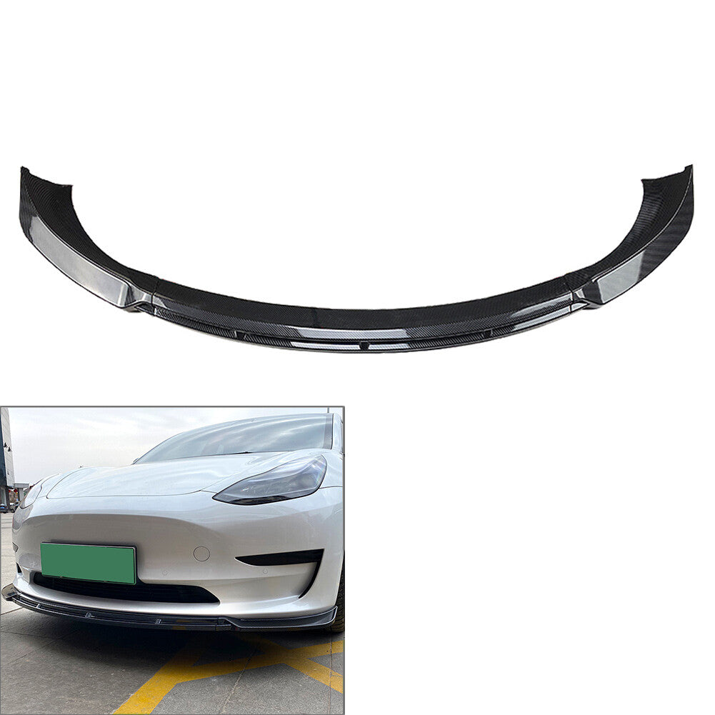 Car Front Bumper Lip Chin Spoiler Splitter for Tesla Model 3 2017-2021