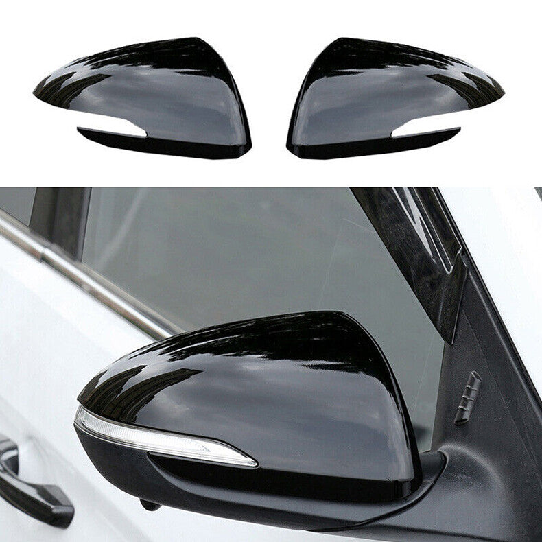 Bright Black Side Door Rearview Mirror Cover cap for Hyundai for Elantra 2017-2020