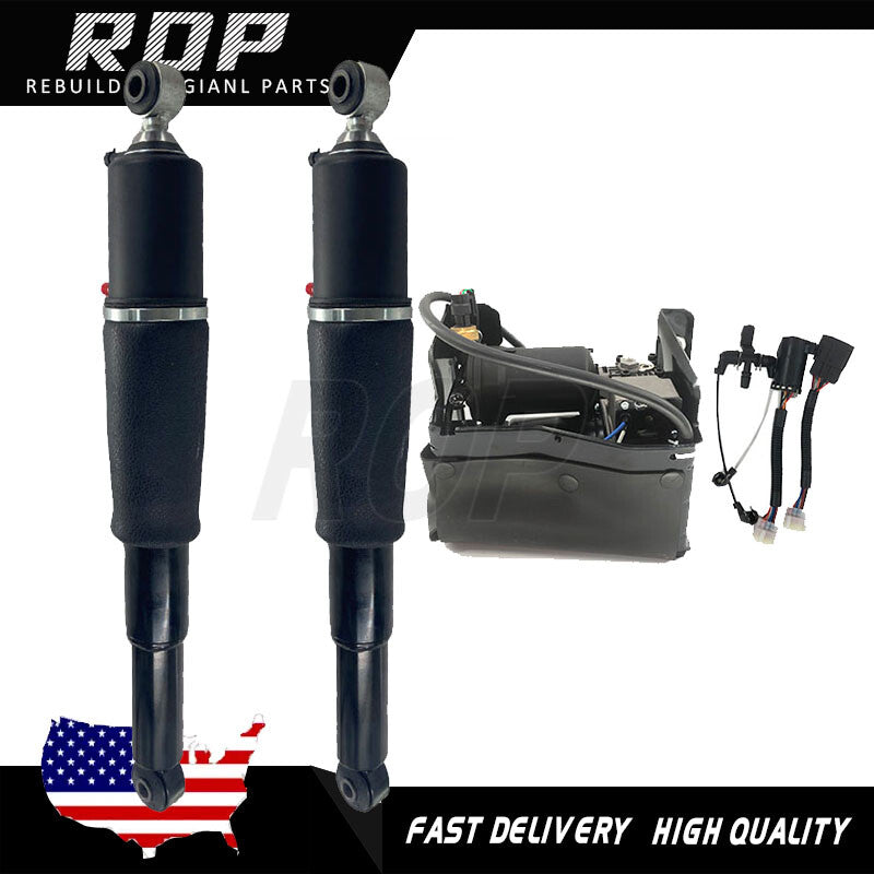 Rear Pair Air Suspension Shocks Compressor for Escalade Suburban Tahoe for Yukon