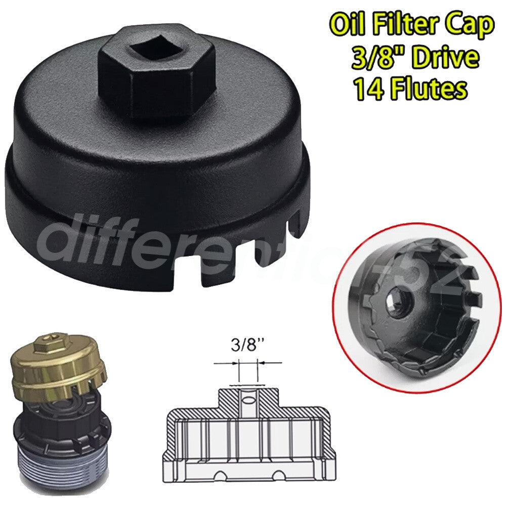 for Toyota for Lexus Oil Filter Cap Wrench Cup Socket Remover Tool 64MM 14 Flutes