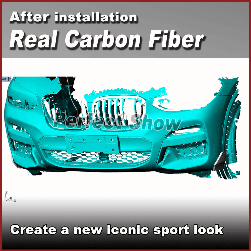 for BMW X3 G01 M Sport M40i 18UP REAL Carbon Front Bumper Canards Fins Splitters
