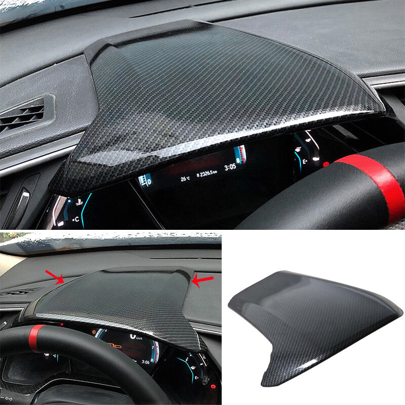 1pc Carbon Fiber Dashboard Instrument Panel Cover Trim for Honda for Civic 2016-2021