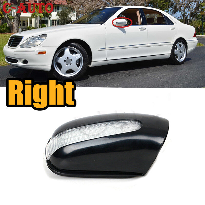The right front door turn signal is applicable to for Mercedes-Benz S430, S500, and CL500 models from 2000 to 2003.