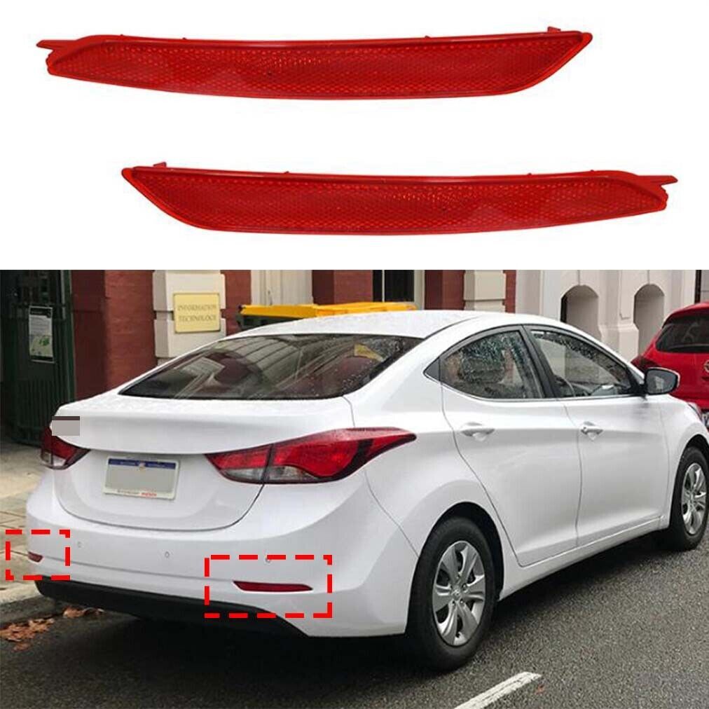 Fit for Hyundai for Elantra Sedan 2014-2016 1 Pair Rear Bumper Reflector Light Cover