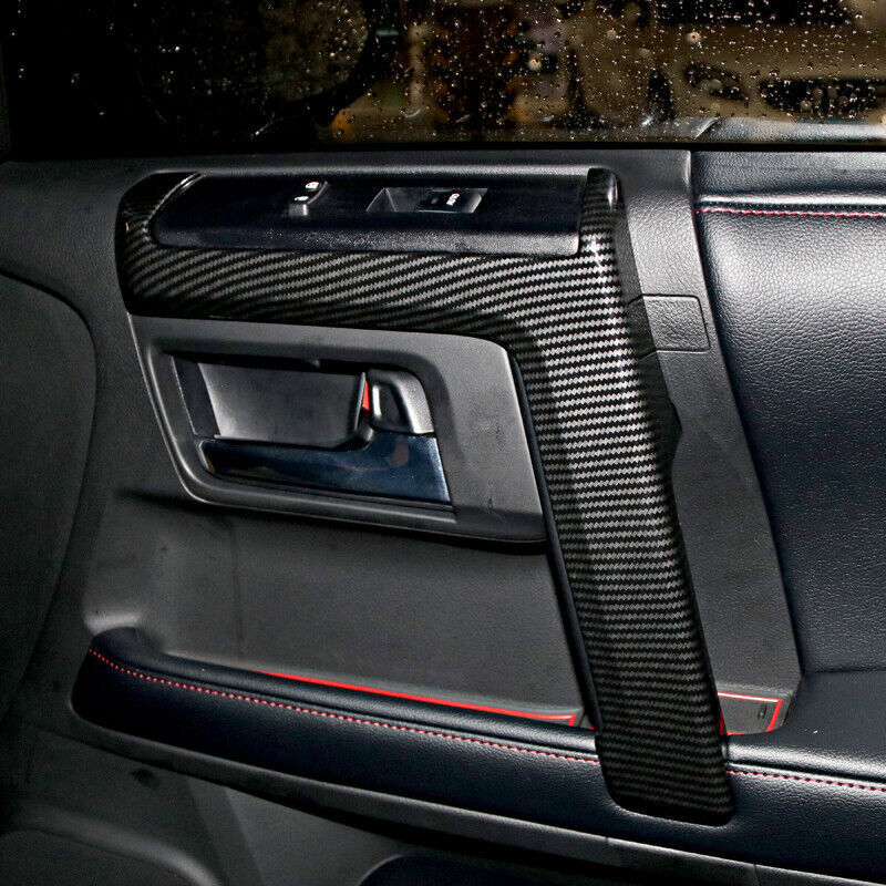 for Toyota 4Runner 2010-2023 Carbon Fiber ABS Inner Door Armrest Cover Trim 4Pcs