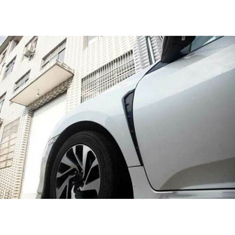 2X for Honda for Civic 2019-2021 Gloss Black Fender Side Body Emblem Hood Trim Cover