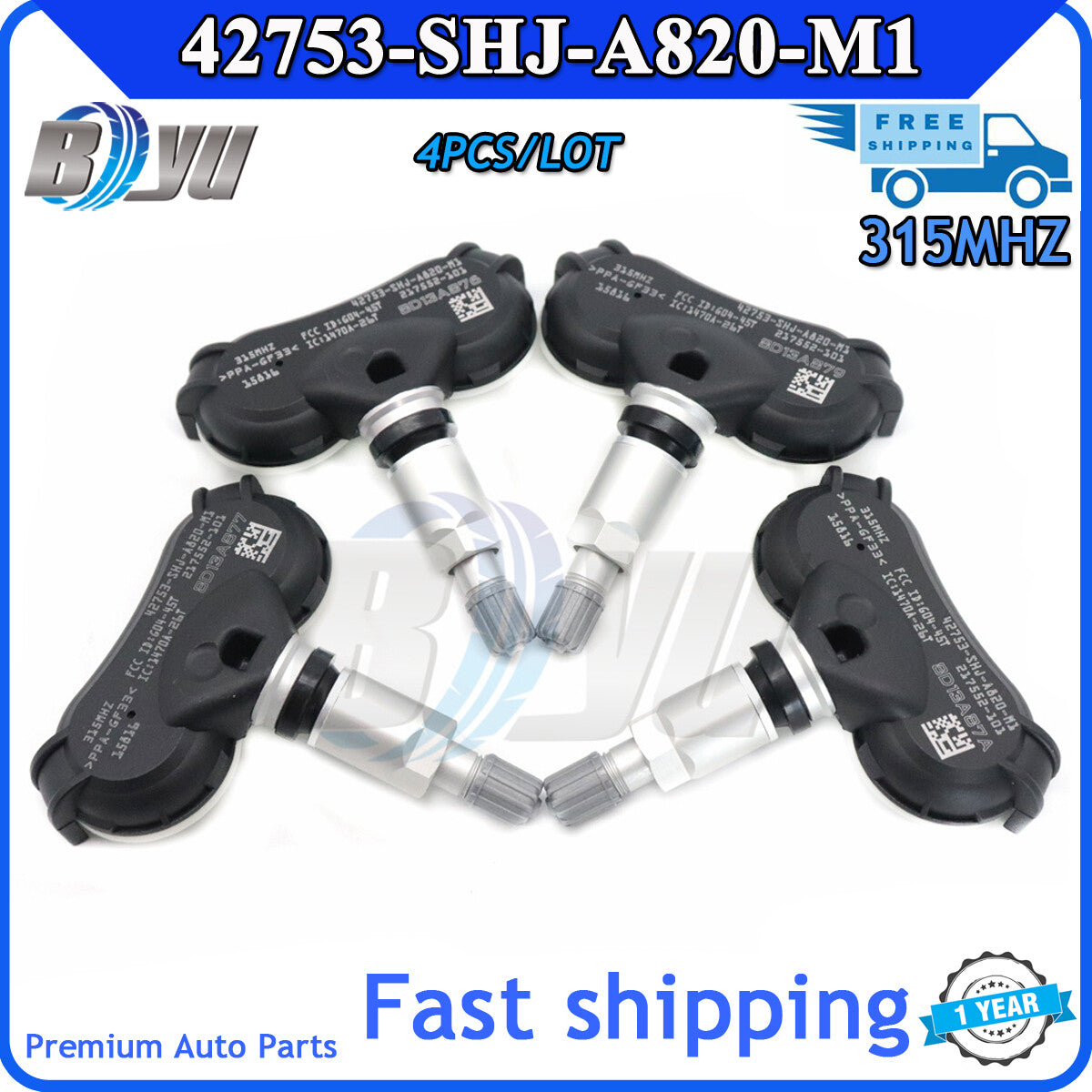 4pcs TPMS Tire Pressure Monitor Sensor for Honda Odyssey 2008-2010 4275SHJA820