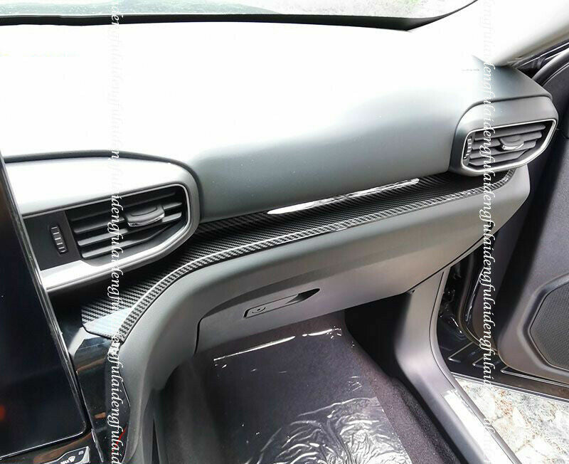for Ford Explorer 20-2022 Carbon Fiber Center Console Dashboard Panel Cover Trim