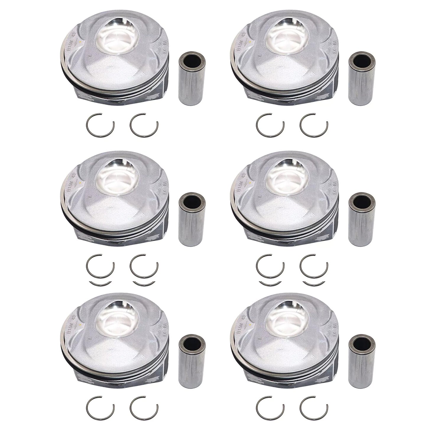 6PCS Supercharged Piston Assembly Set With Rings for Jaguar for Land Rover 3.0L V6