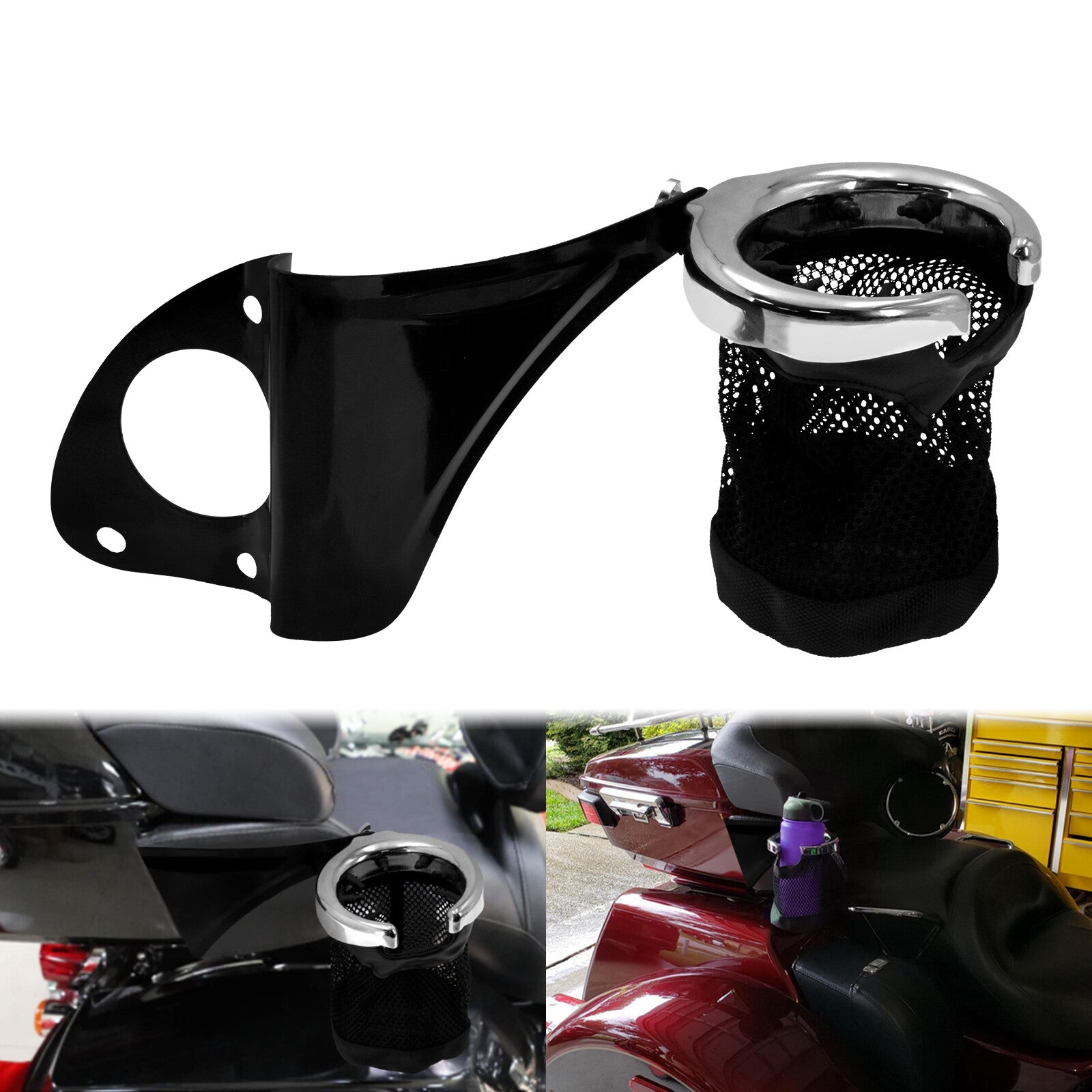Rear Passenger Right Side Drink Cup Holder for Harley Road Electra Glide 14-2024