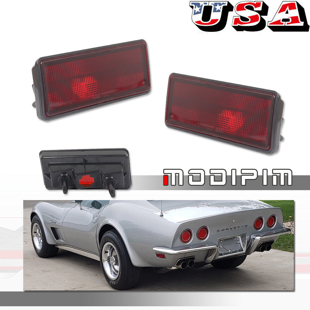 LH RH Red Lens Rear Marker Light Housing for Corvette C3 1974 - 1979 for Chevrolet