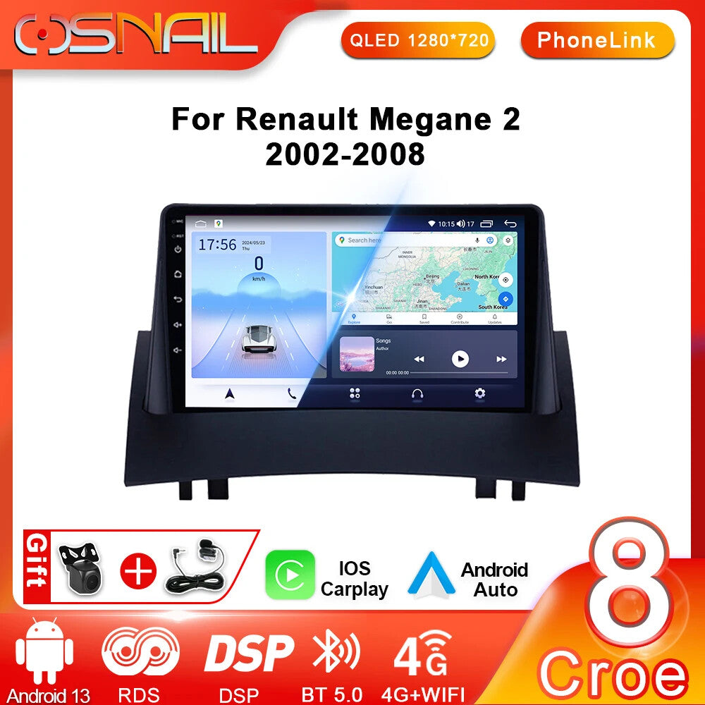 Android Carplay Car Radio for Renault Megane 2 Multimedia Video Player GPS Navi