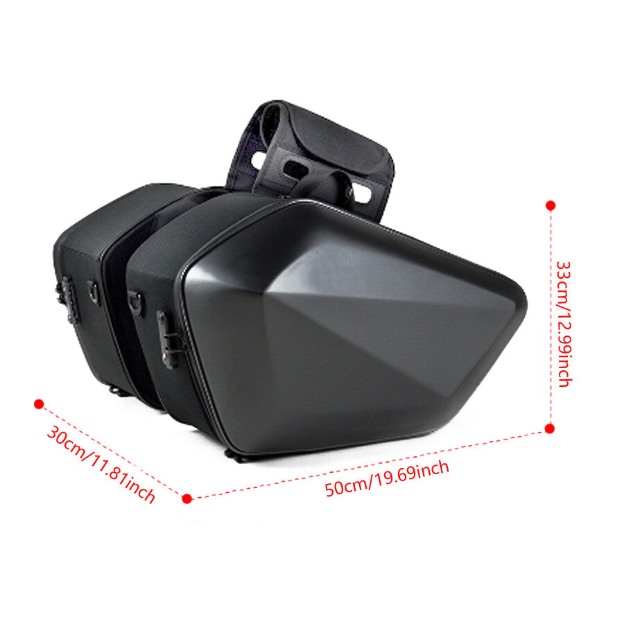Motorcycle scooter saddle bag, riding helmet bag, storage hard-shell side tool bag