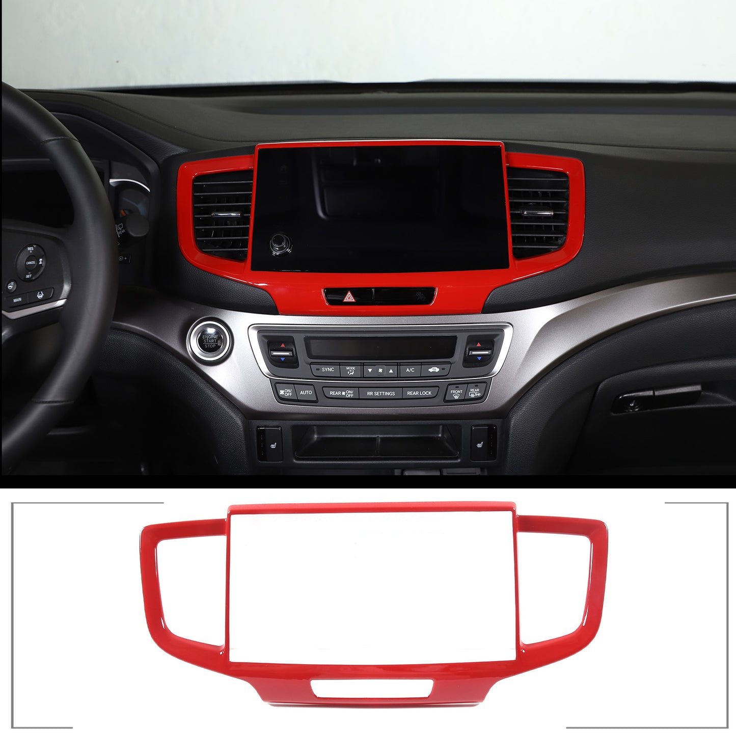 Red carbon fiber gear shifter cap trim for Toyota Supra A90 2019-2022