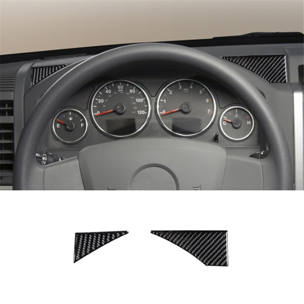 2Pcs Carbon Fiber Driver Dashboard Panel Cover Trim for Jeep Liberty 2008-2012