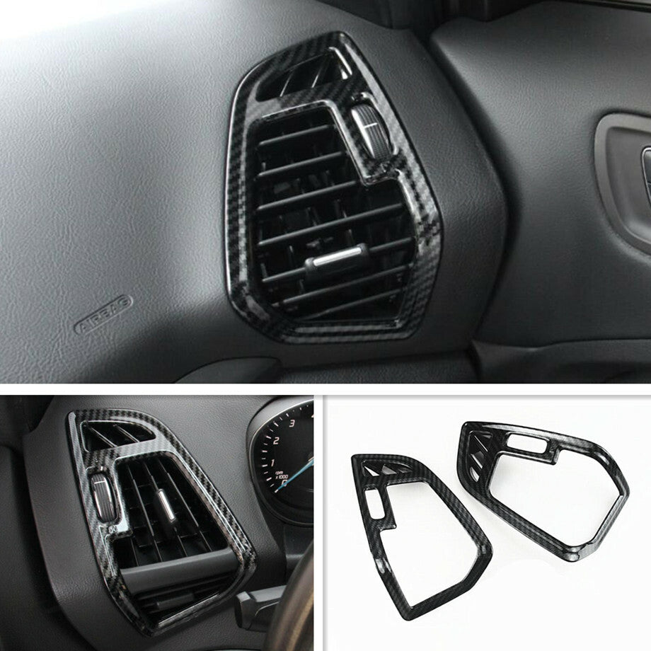 Carbon fiber side vent socket cover frame trim for Ford Escape Kuga 13 - 2019