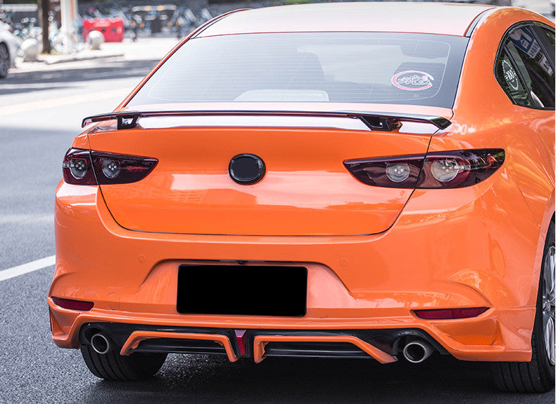 Seagull Gloss Black Rear Tail Trunk Spoiler Wing Lip Trim for Mazda 3 2019-2022