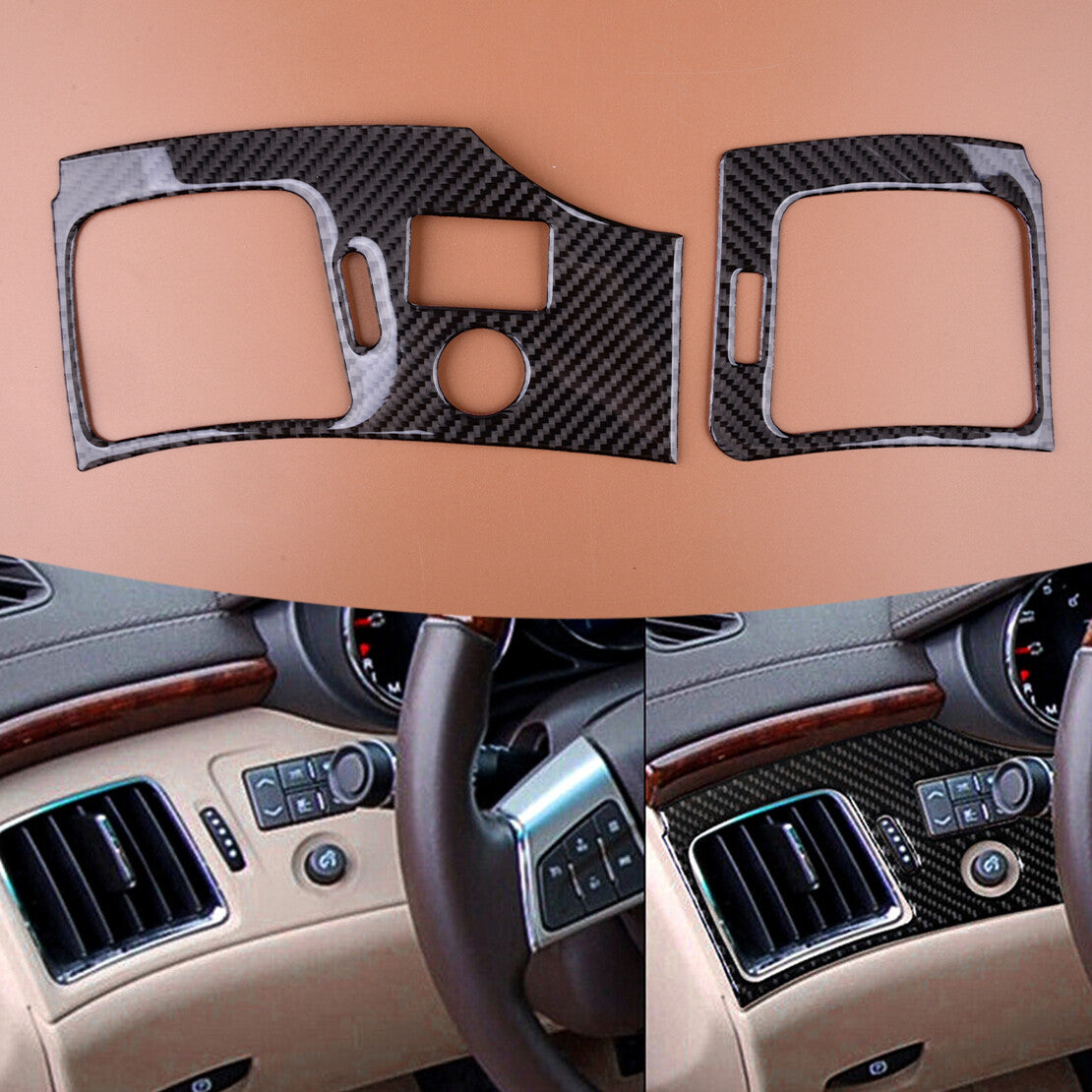 2x Fit For 08-13 for Cadillac CTS Carbon Fiber Interior Side Air Vent Cover Trim