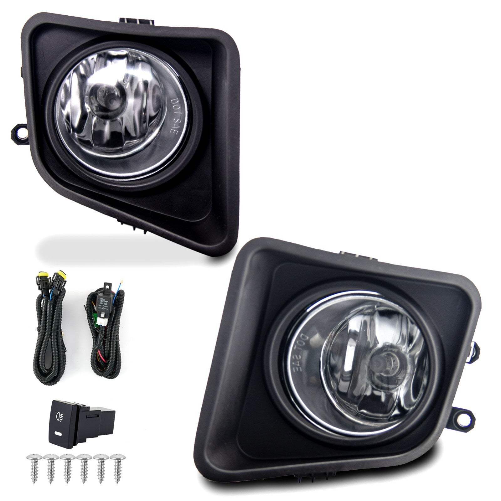 Fog light assembly suitable for 2014-2019 for Toyota Tendera L+R (transparent).
