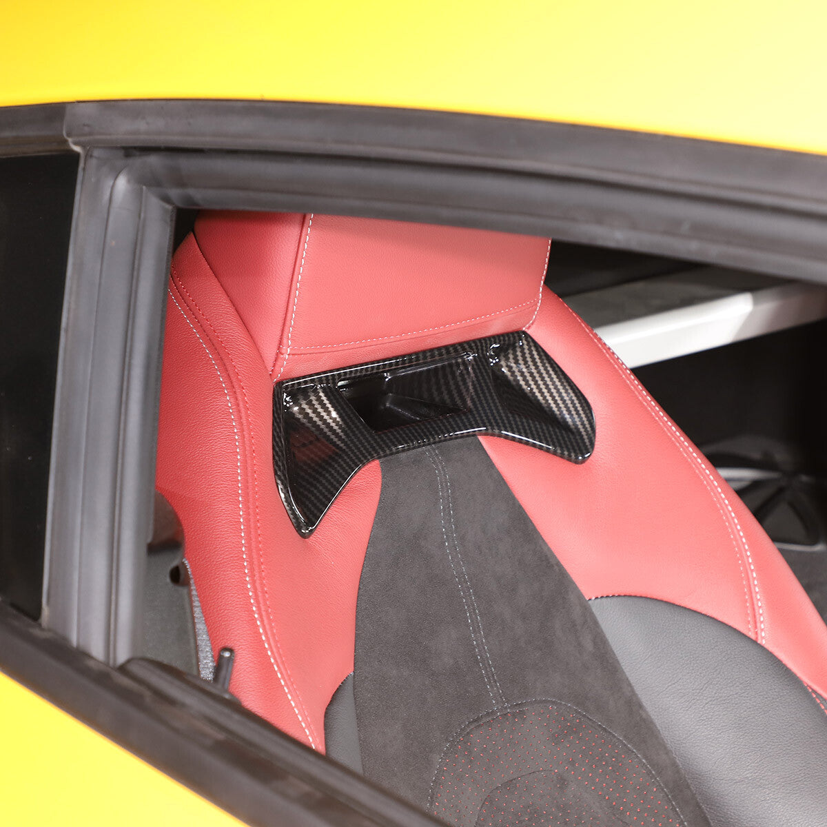 4 Carbon fiber ABS door safety lock switch frame decoration suitable for Hummer H2 2003-07