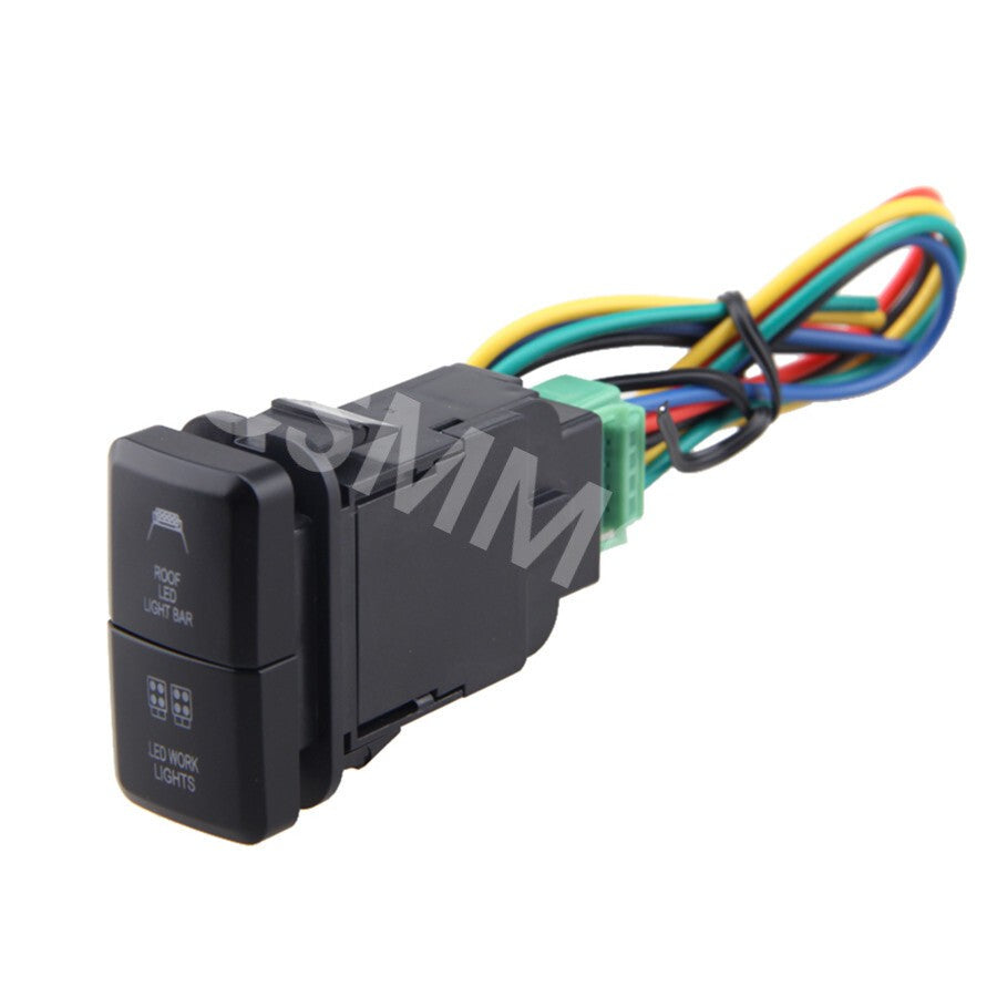 Car Light Bar Push Switch Connector Button W/Cable Fit for TOYOTA RAV4 2006-2011