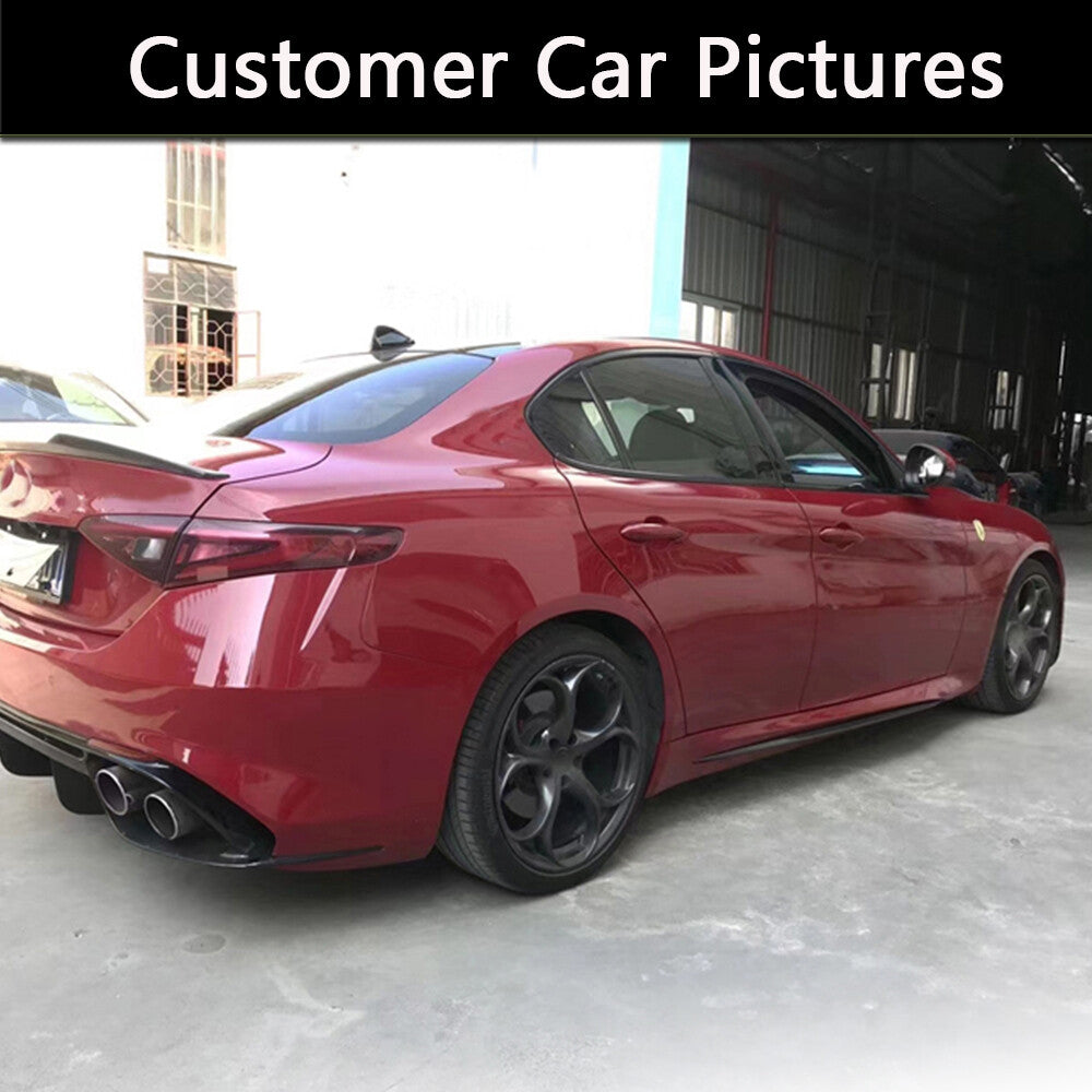 for Alfa Romeo Giulia Sedan 2015+ Carbon Fiber Side Skirts Extension Lip Spoiler