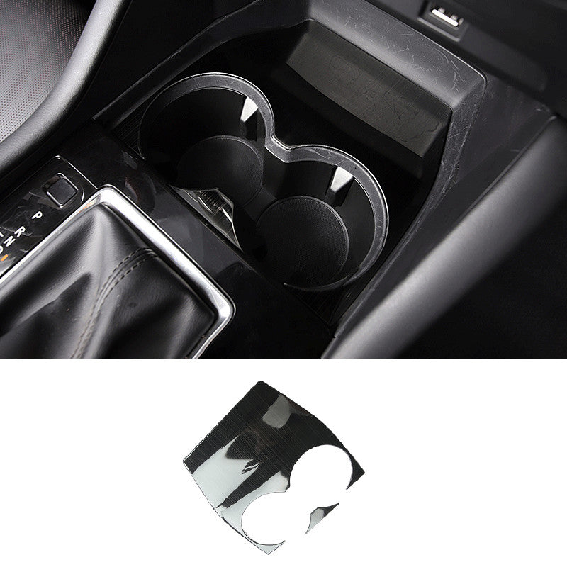 for Mazda 3 Axela 2019-22 Black Steel Inner Console Water Cup Holder Cover Trims