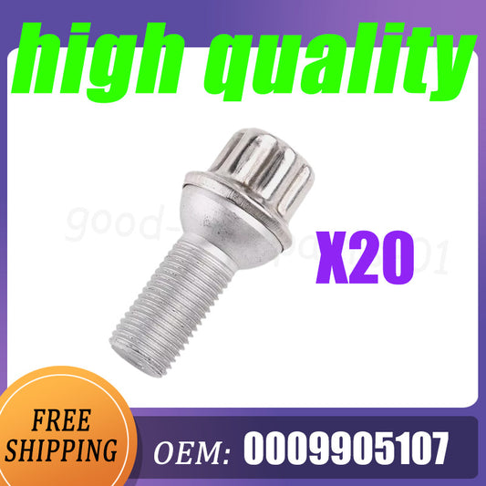 20-piece wheel lug bolt set suitable for Mercedes-Benz S350, S430, S450, S500, S600, S55, and AMG.