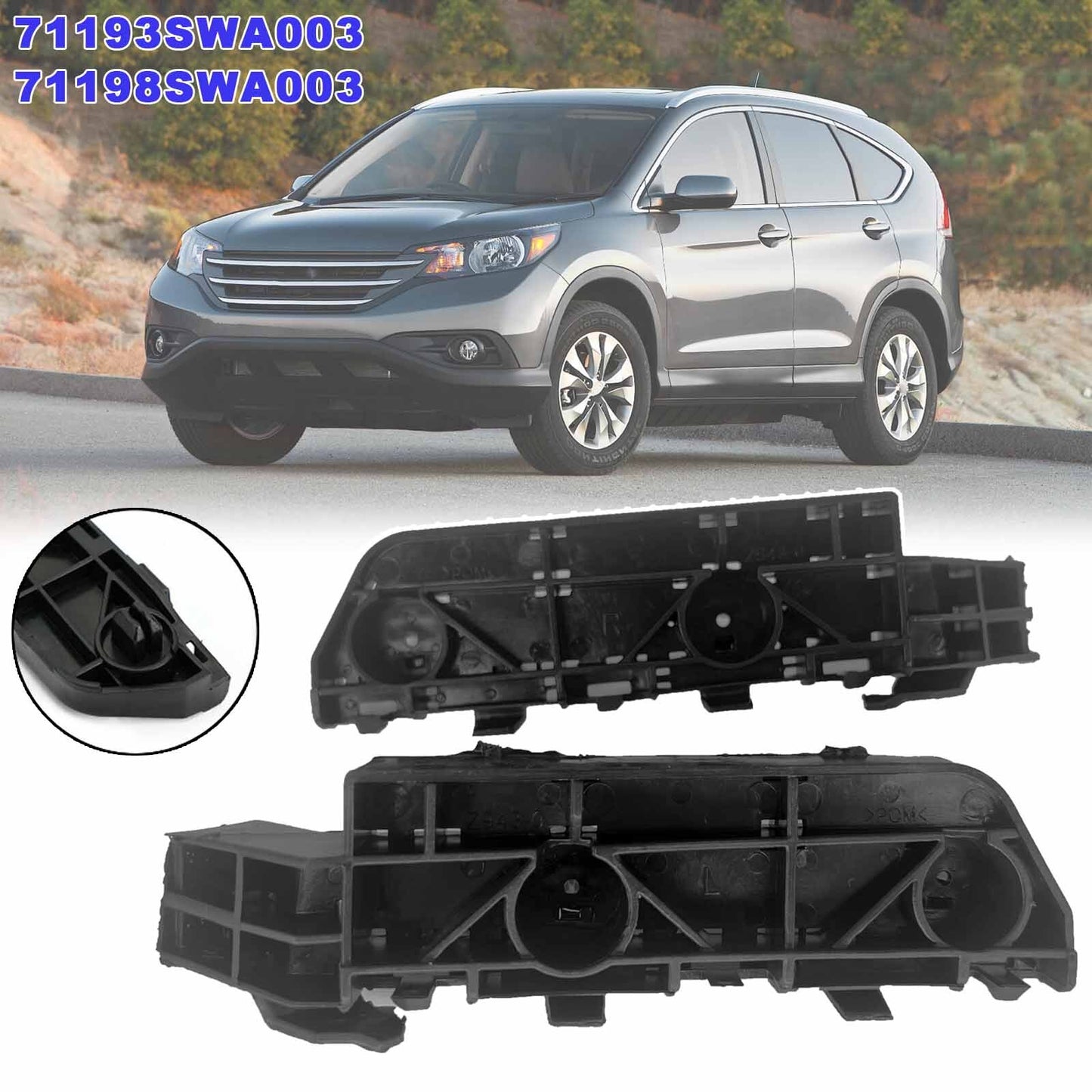 Pair Front Bumper Bracket Beam Mount Support for Honda CRV 2007-2011 71198SWA003