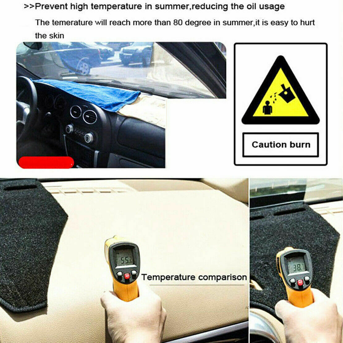 1P Inner Dashboard Dash Mat Non-slip DashMat Sun Shade Pad for Honda N-VAN 2019