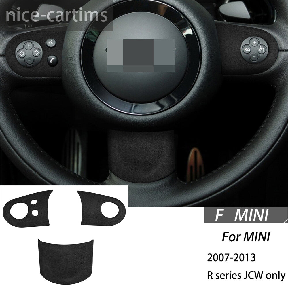 Suede Dark Gray Steering Wheel Cover for BMW for Mini Cooper R55 R56 R57 R58 R59 R60