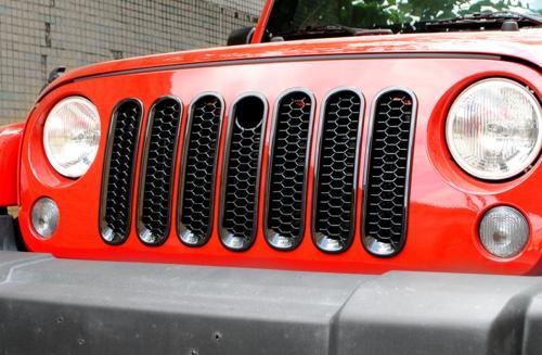For 2007-2016 2017 for Jeep for Wrangler JK ABS Black Front Bumper Honeycomb Grill Mesh