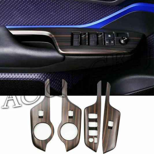 Matte Wood grain Car Interior window switch panel Trim for Toyota C-HR 2018-2021