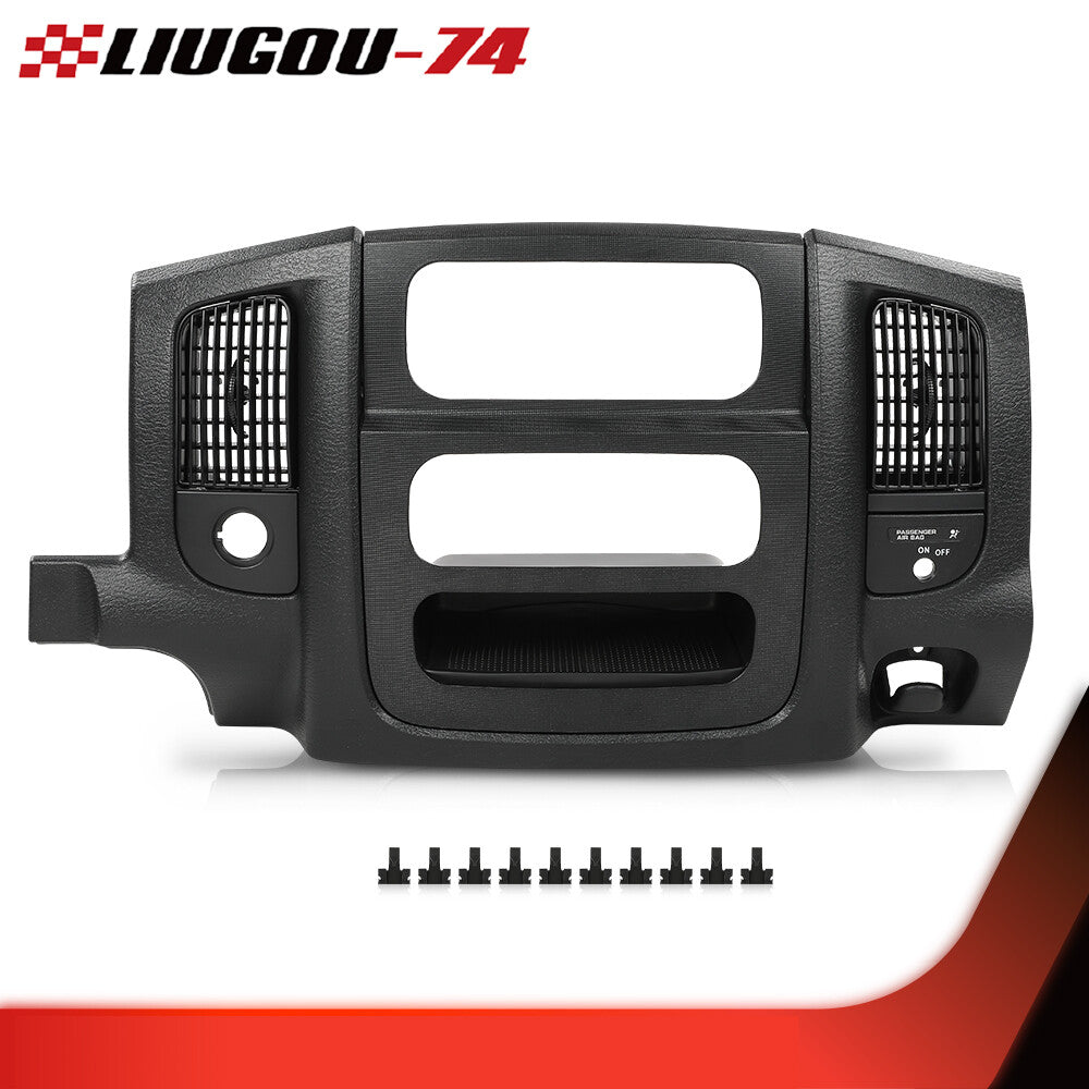 Suitable for 02-05 for Dodge for Ram Black Dashboard Radio Bezel Climate Trim Panel Air Vent Storage