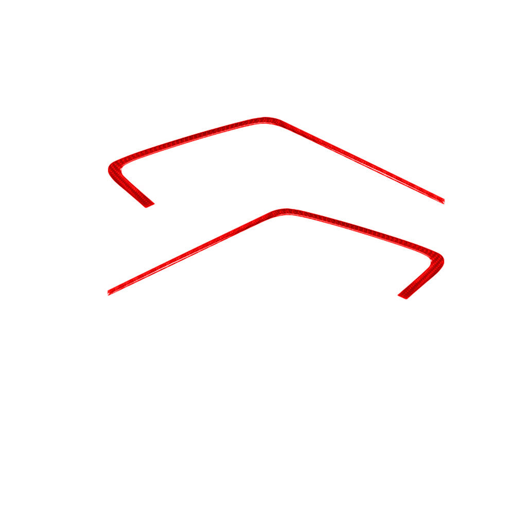 2PCS red carbon fiber door interior strips trim for Porsche 718 2016-2022