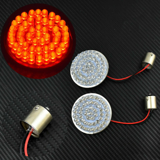 2'' 1156 Bullet Turn Signal Red LED Light Fit For Sportster Softail Touring 2014