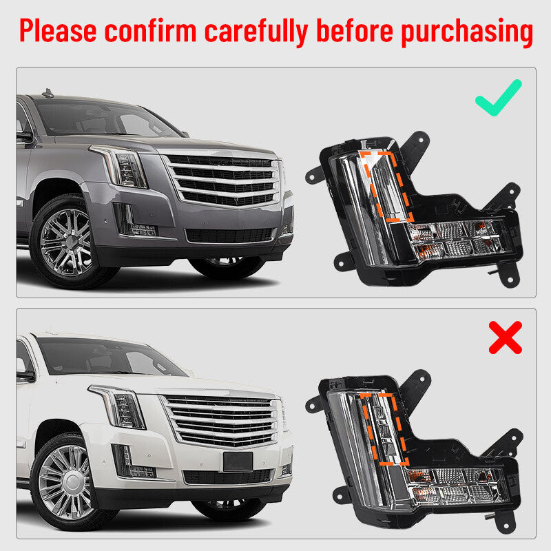 For 2015-2020 for Cadillac for Escalade w/o Crash Brake Bumper Fog Light Lamp Passenger