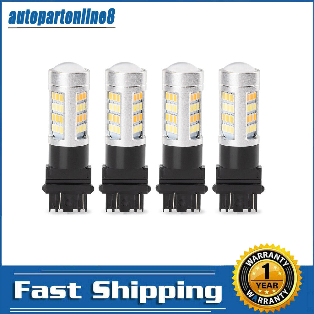 4-Piece Incorrect LED DRL Switch Turn Signal Parking Bulb 3157 new - Free