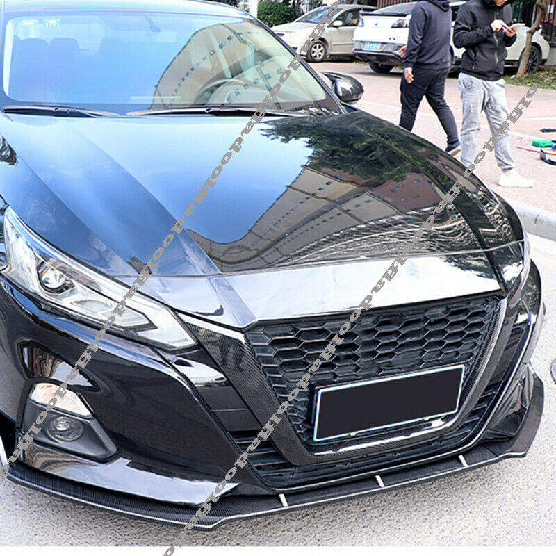 for Nissan Altima 2019-2024 Carbon Fiber Look Front Mesh Grille Strip Cover Trim