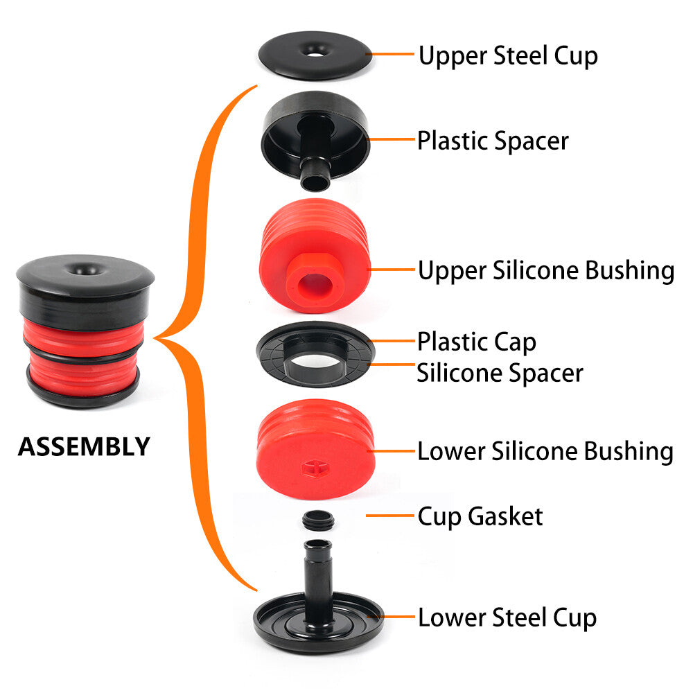 Red Body Cab Mount Bushing Kit For 08-16 for Ford F250 F350 Super Duty 2WD 4WD