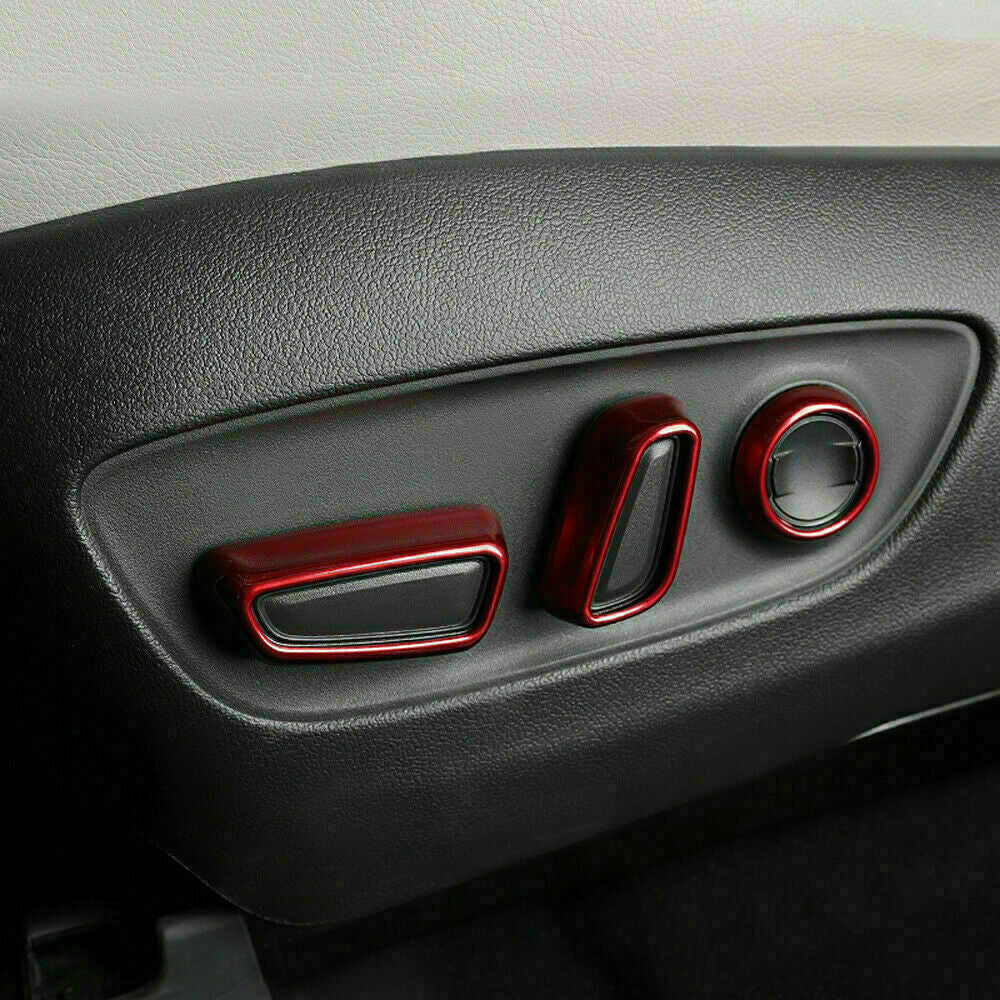 for Toyota RAV4 2019-2023 Red ABS Interior for Seat Adjustment Button Cover Trims 6X